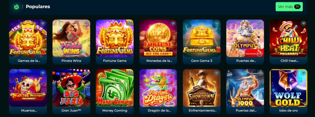 Juegos populares de Rajajoy Casino